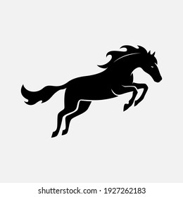 Black horse silhouette animal logo