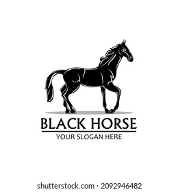 a black horse silhouette logo is good to use as your brand identity