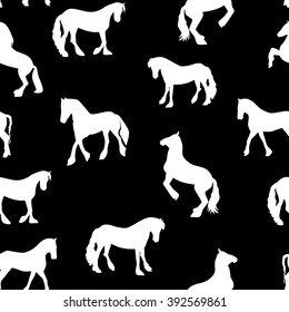 Black Horse Silhouette Seamless Pattern Vector Illustration EPS10