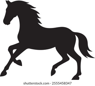 Black Horse Silhouette Vector Graphic Image