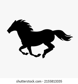 Black horse silhouette Vector illustration.