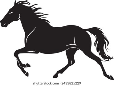 black horse silhouette vector illustration design