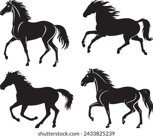 black horse silhouette vector illustration design