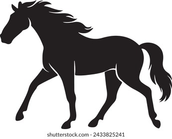 black horse silhouette vector illustration design