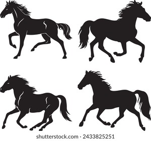 black horse silhouette vector illustration design