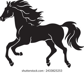 black horse silhouette vector illustration design