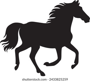 black horse silhouette vector illustration design