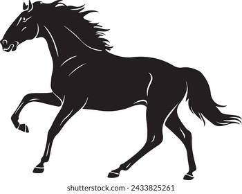 black horse silhouette vector illustration design