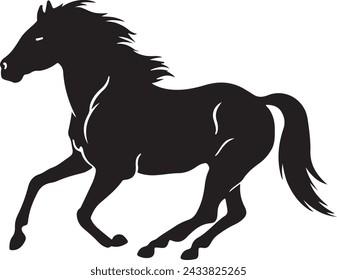 black horse silhouette vector illustration design