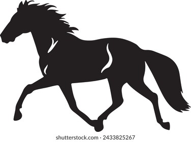 black horse silhouette vector illustration design