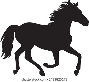 black horse silhouette vector illustration design