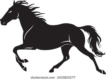 black horse silhouette vector illustration design