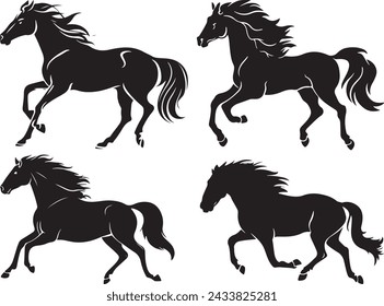 black horse silhouette vector illustration design