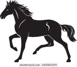 black horse silhouette vector illustration design