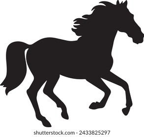 black horse silhouette vector illustration design