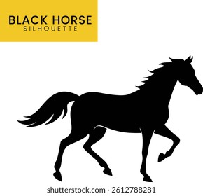 Black Horse Silhouette Vector Illustration