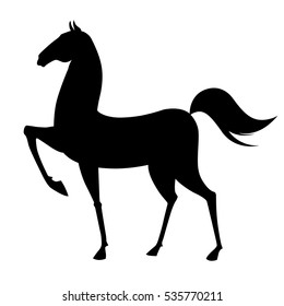 Black horse silhouette. Vector illustration