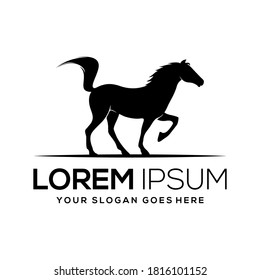 black horse silhouette, Vector logo illustration. good for mascot, illustration, logo industry. flat color with black.