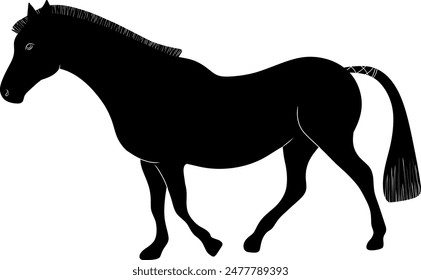 black horse silhouette vector logo element