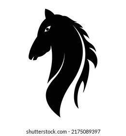 black horse simple concept logo for company  on white background