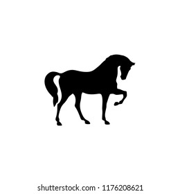 black horse standing icon