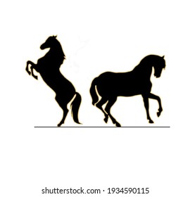 BLACK HORSE SYMBOL SPORT EQUESTRIAN RACE
