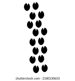 Black horse tracks. Vector illustration