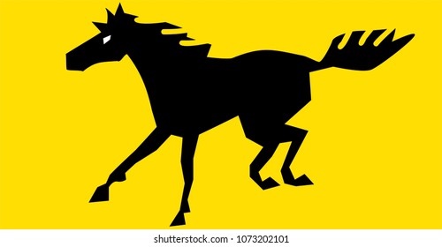 Black horse vector illustration