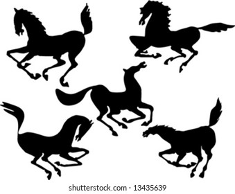 black horses vector