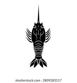 Black horseshoe crab side view illustration