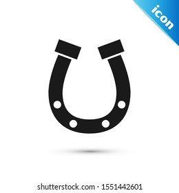 Black Horseshoe icon isolated on white background.  Vector Illustration