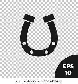 Black Horseshoe icon isolated on transparent background.  Vector Illustration