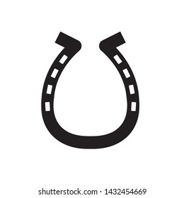 black horseshoe icon- vector illustration