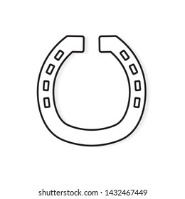 black horseshoe icon- vector illustration