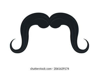 black horseshoe moustache on white background