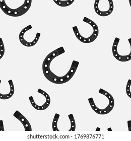 Black horseshoe pattern. Vector image, eps 10