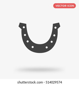 Black horseshoe vector icon on white background