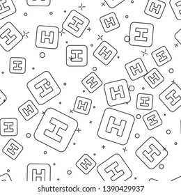 Black Hospital sign icon isolated seamless pattern on white background. Vector Illustration
