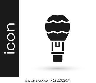 Black Hot air balloon icon isolated on white background. Air transport for travel.  Vector