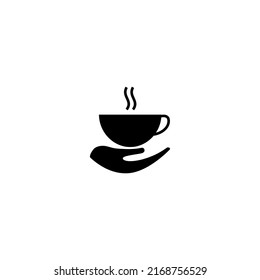 black hot coffee cup vector for icons and symbols. coffee cup icon