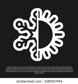 Black Hot and cold symbol. Sun and snowflake icon isolated on black background. Winter and summer symbol.  Vector Illustration