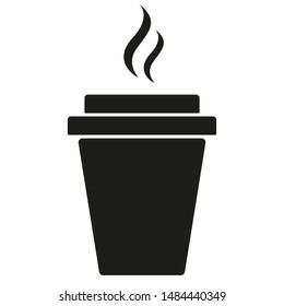 Black hot cup icon isolated on white background