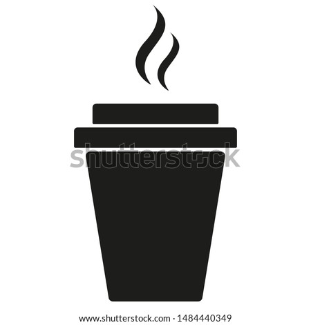 Black hot cup icon isolated on white background