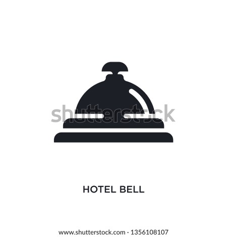 black hotel bell isolated vector icon. simple element illustration from travel 2 concept vector icons. hotel bell editable logo symbol design on white background. can be use for web and mobile