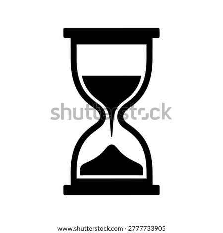 Black hourglass half full of sand timer