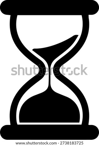 Black Hourglass Icon Representing Time Management Deadline and Waiting Sand Timer.