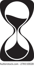 Black hourglass icon represents time passing and deadlines approaching, symbolizing urgency and finite moments.