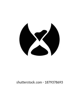 black hourglass logo illustration design