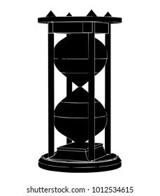black hourglass on white background, vector image