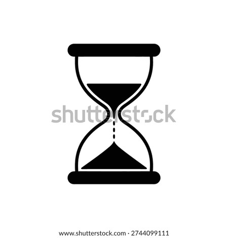 Black hourglass on white background sand timer black white background